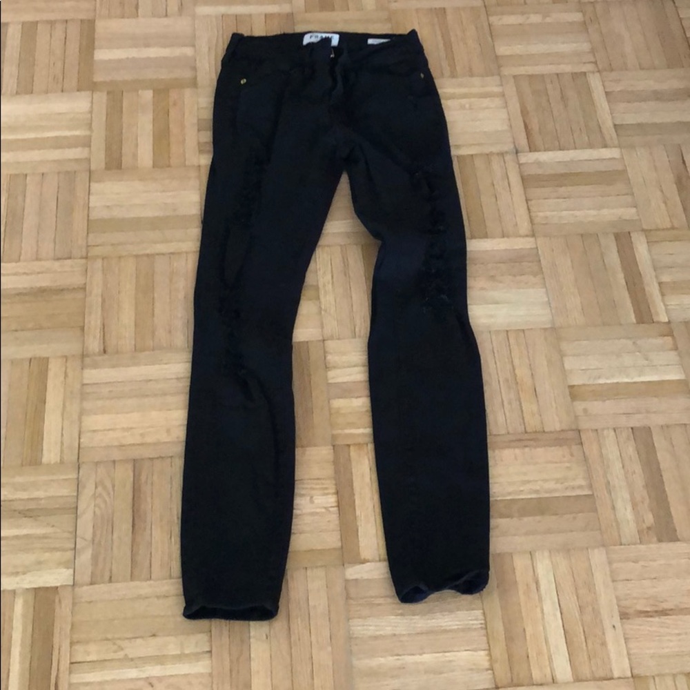 Frame skinny ripped jeans